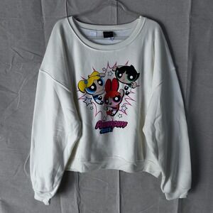 Cartoon Network‎ Powerpuff Girls Graphic Sweatshirt Cream 2XL Blossom Bubbles